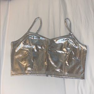 Silver crop top from shein